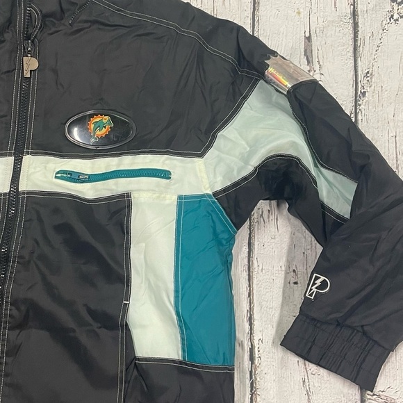 Vintage 1990s Miami Dolphins 90s Pro Players NFL Football Zip Up Jacket - Picture 2 of 13